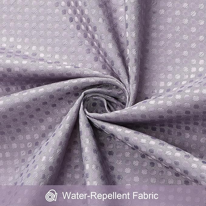 Craidlela 3 in 1 Extra Long Purple Shower Curtain Set-72 W x 84 H, Lavender Waffle and PEVA Liner Set with 12 Stainless Steel Hooks, Waterproof Fabric for Bathroom