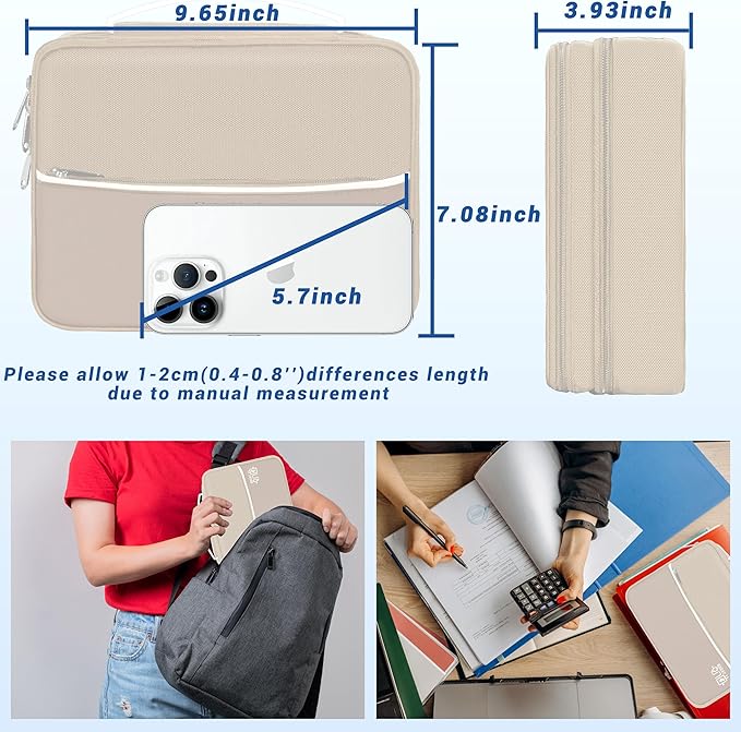 Miavers Electronics Organizer,Travel Cord Organizer Pouch, Portable Cable Organizer Bags, Waterproof Electronic Accessories Storage Case for Cables, Cords, Charger, Phone (Double Layer-Beige)