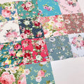 14Pcs 9.8" x 9.8"(25 * 25CM) Cotton Fabric DIY Making Supplies Quilting Patchwork Fabric Fat Quarter Bundles DIY for Quilting Cotton Patchwork Cushions (Flowers, 9.8" x 9.8")