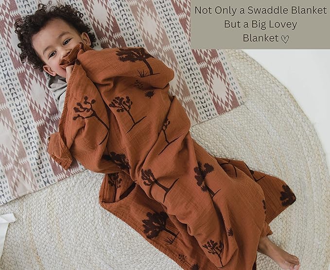 Leyl&Ari Muslin Swaddle Blanket | 100% Organic Cotton Receiving Wrap (Joshua Tree Set)