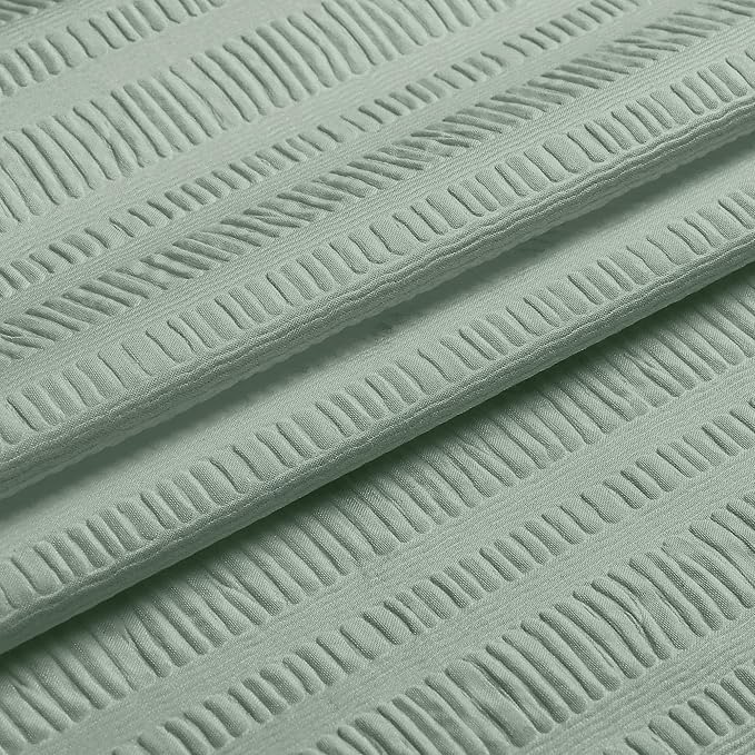 Aiyufeng Moga Sage Green Shower Curtain - 3D Embossed Textured Shower Curtains for Bathroom, Luxury Polyester Cloth Bath Curtain, 72Wx72H, Green