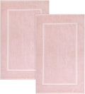 ELITE Emporium Home Collection 2-Piece Cotton Bathroom Mat Set, 21" x 34" - 100% Cotton, Absorbent, Quick-Dry, Bath Towel Mats for Bath Floor, Dusty Pink [Not a Bathroom Rug]