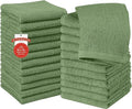 RIVERSIDE 24 Pack Washcloths Set - 100% Cotton [12x12 Inches] - 500 GSM, Soft, Quick-Dry & Highly Absorbent Face Towels - Perfect for Bathroom, Gym, Hotel, Spa & Travel - Sage Green