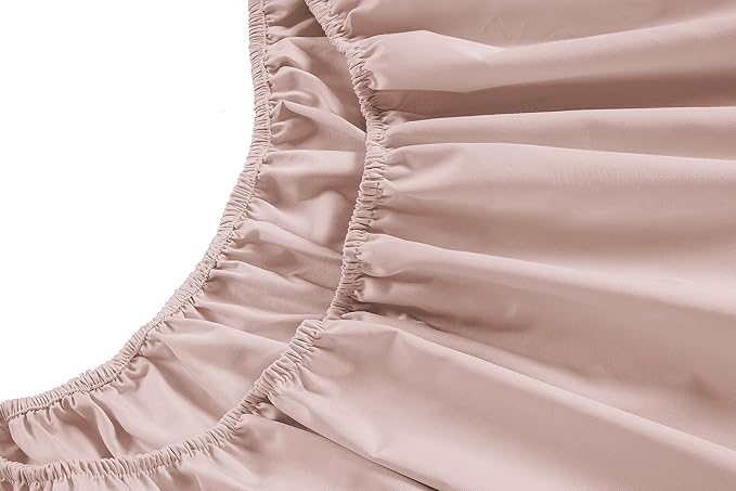 LANE LINEN Queen Sheet Sets – Natural 100% Cotton 450 Thread Count Cooling Sheets Queen, Soft Comfort for Restful Sleep, Easy Care & Machine Washable for Everyday Use, 15" Deep Pocket – Sepia Rose