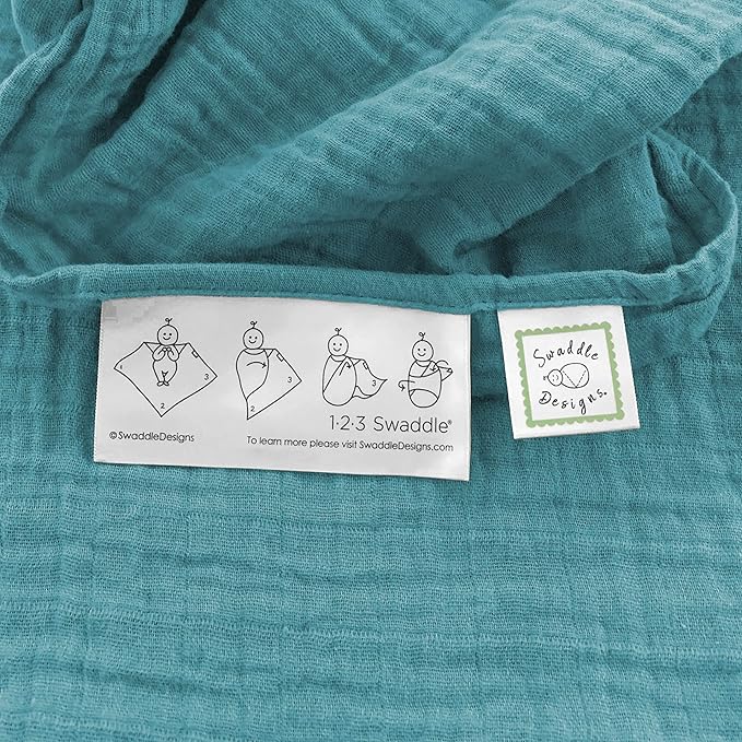SwaddleDesigns Cotton Muslin Swaddle Blankets for Baby Boy & Baby Girl, Set of 4, Neutral Receiving Blankets for Newborn, Baby Registry & Gift, 46x46 inches, Cascadia