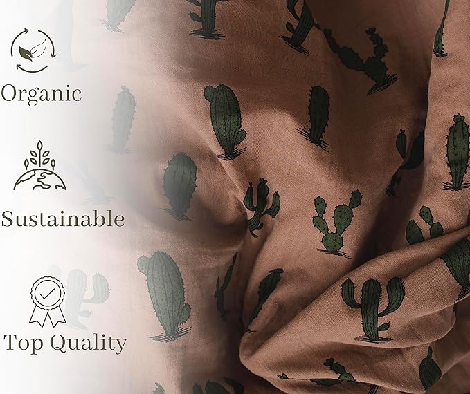 Leyl&Ari Muslin Swaddle Blanket 100% Organic Cotton Lightweight Receiving Wrap for Infant & Newborn (Cactus, 47X47)