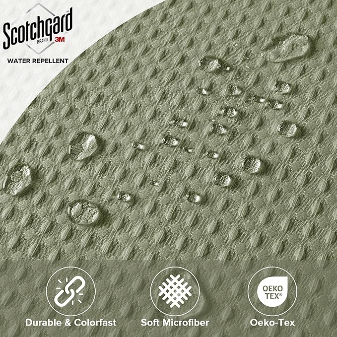 Madison Park Shower Curtain Waffle Weave, Vibrant Dyed, Waffle Shower Curtain 3M Scotchgard Moisture Management, Farmhouse Stall Shower Curtains for Bathroom, Stall: 36x72'' Sage Green