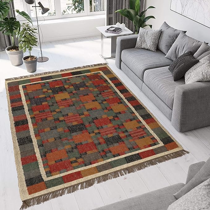 Klim Wool Jute Rug – Handwoven Elegance and Durability (Design 14)