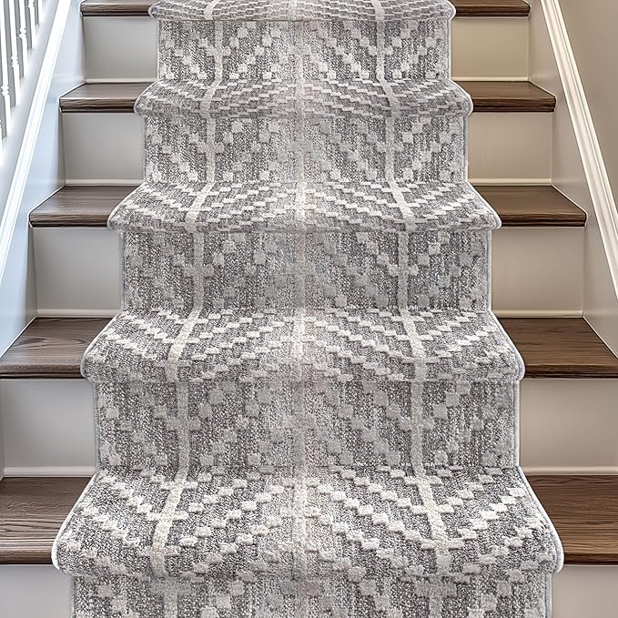 Well Woven Custom Size Hallway & Stair Runner- Harlow Rhodes Taupe 31 Inches Wide x 70 Feet Long Runner (31" x 70') Runner Rug - Contemporary Design, Ultra-Soft, Easy-Clean