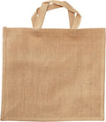 DISCOUNT PROMOS Custom Large Jute Tote Bags Set of 1, Personalized Text logo and Picture - Sturdy, Recyclable, Reusable, Simple - Natural