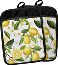Lemon Gifts Pot Holders with Pockets, Yellow Lemon Fruit Pot Holders Heat Resistant Oven Mitts Hot Pads for Kitchen Baking Cooking,Potholders for Kitchens