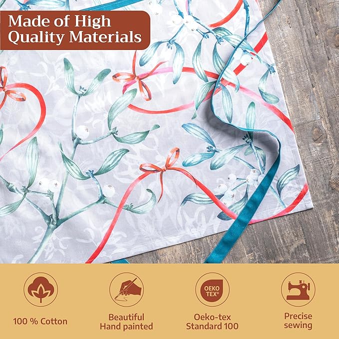 Maison d' Hermine 100% Cotton Apron for women with Pocket Kitchen Chef Apron for Men Cooking Gardening Server Waitress