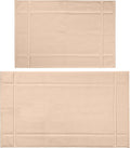 Ample Decor Bath Mats 100% Cotton 24 X 17 & 34 X 20 Inches, Oeko Tex Certified 1350 GSM Solid Construction Thick & Plush, Super Absorbent for Bathroom Floor, Shower – Beige