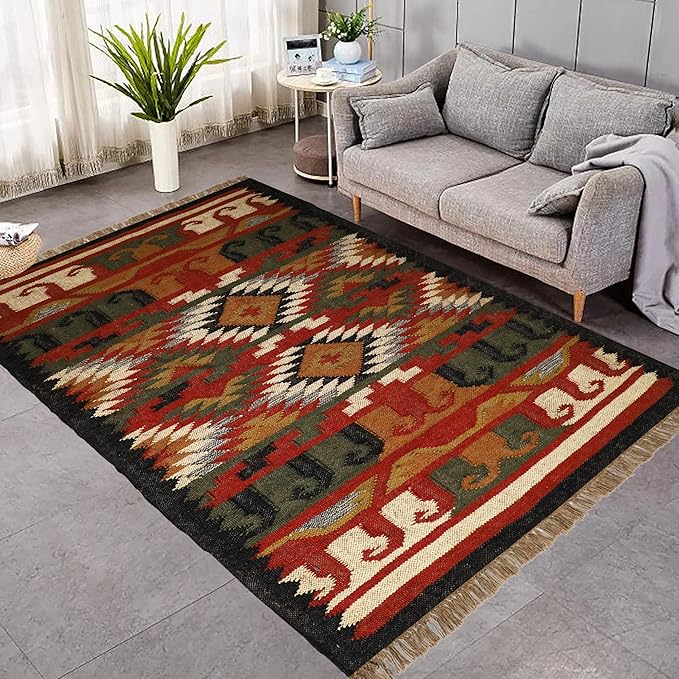 Klim Wool Jute Rug – Handwoven Elegance and Durability (Design 19)