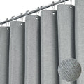 BTTN 84 Inch Wide Shower Curtain - W84xH72 Linen Textured Heavy Duty Fabric Shower Curtain Set with 14 Plastic Hooks, Large Hotel Spa Simple Waterproof Polyester Bath Curtains for Bathroom - Gray/Grey