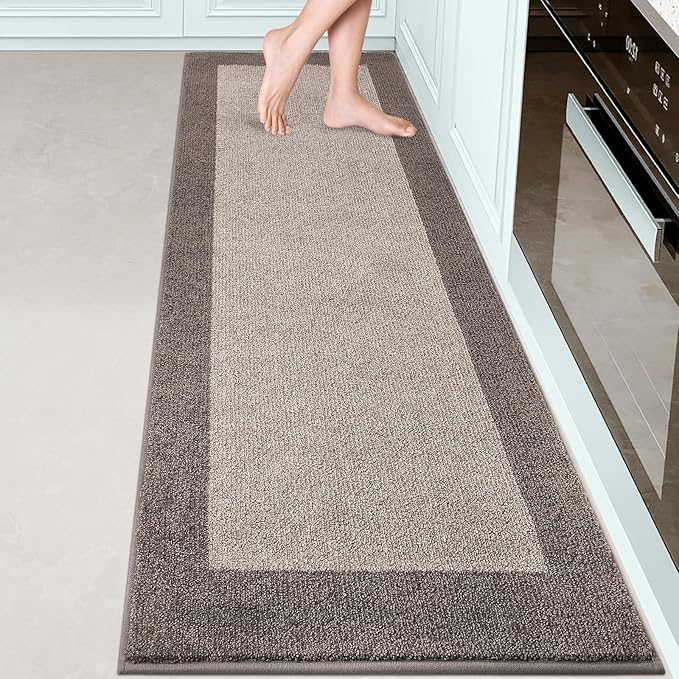 DOMUSTEX Machine Washable Kitchen Rug 24" x 84", Non Slip Kitchen Mat for Floor, Absorbent Entrance Runner Rug for Bedroom, Hallway, Bathroom, Door (Roll Packing)