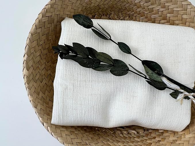 Linen Rayon Blend Fabric by The Linen Lab – Lightweight, Soft, Pre-Washed Material for Sewing, Clothing, Crafts & DIY (3 Yard pre Cut, Ivory with Natural Wrinkle Effect)