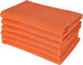 Candy Cottons Dish Towels|Kitchen Dish Cloths Two-Sided Waffle Terry|13x28 Inches 100% Cotton Dish Rags Washing Dishes|Super Absorbent Reusable Quick Drying Dish Towels| 6-Pc Set Orange