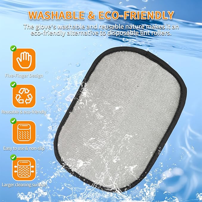 CHENXIQIHANG 3PCS Pet Hair Removal Glove for Cats & Dogs, Upgraded Five-Finger Electrostatic Pet Hair Remover Glove, Reusable Magic Brush Pet Hair Removal Tool for Laundry, Couch, Carpet & Car Seat
