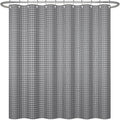 ggaimwf 48x72 Inch Solid Color Shower Curtain for Bathroom Waffle Bath Water Resistant Fabric Curtains Gray Modern Thick Shower Stall Curtain with Metal Hooks