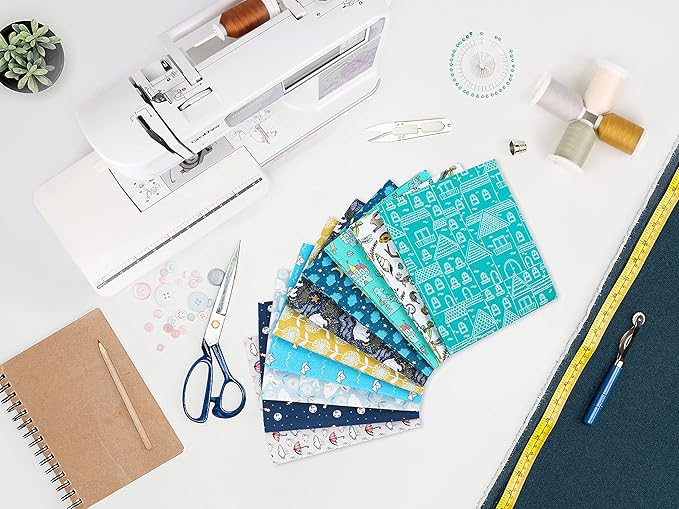 Craftido -25 Options- 100% Cotton Quilting Fabric Bundles 10pcs Fat Quarters 18”x21”-Medium Weight 5.2 oz- Soft Cotton for Quilting, Sewing Project, Patchwork, DIY Crafts – Baby Boy