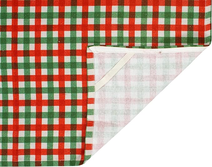 ACCENTHOME Christmas Kitchen Towels - Set of 4 Absorbent Cotton Dish Towels | Merry Christmas Printed Kitchen Linen Tea Towels & Drying Dishes - 20x28 inch