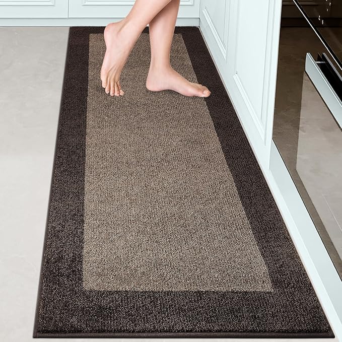 DOMUSTEX Machine Washable Kitchen Rug 24" x 70", Non Slip Kitchen Mat for Floor, Absorbent Entrance Runner Rug for Bedroom, Hallway, Bathroom, Door (Roll Packing)
