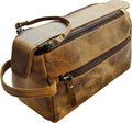 Rustic Town Leather Wash Bag for Men - Travel Toiletry Bag - Shaving Dopp Kit Toiletries Organizer - Leather Makeup Bag for Women