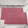 Superior 100% Cotton Bathmat Set, Bath Mats, Bathroom Decor, Shower, Bathtub Essentials, Home Accessories, Washable Rug, No Backing, Heavyweight, Leo Collection, Set of 2, 22" x 35", Rosewood