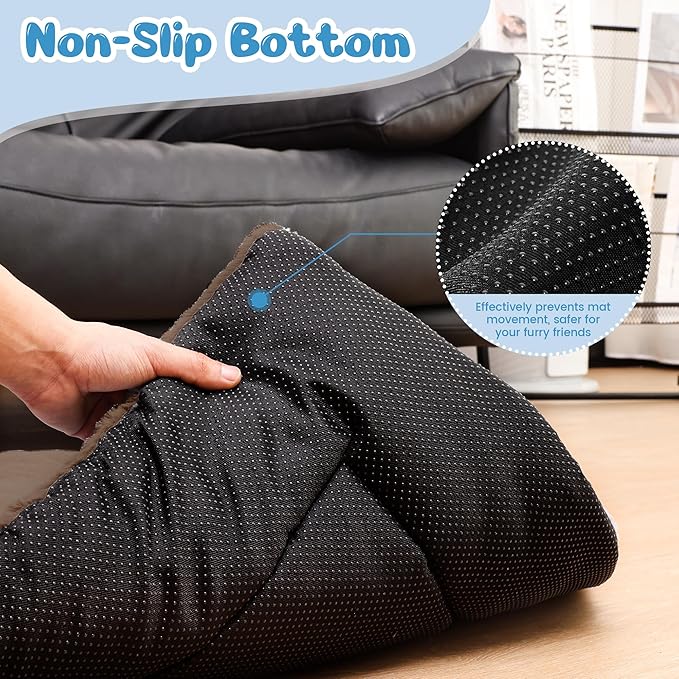 ZENGAOOU Dog Crate Pad Washable, Plush Anti-Slip Crate Mat for Medium Dogs, Cushioned Kennel Pad for Metal Dog Kennels, 30 x 20 Inch, Brown