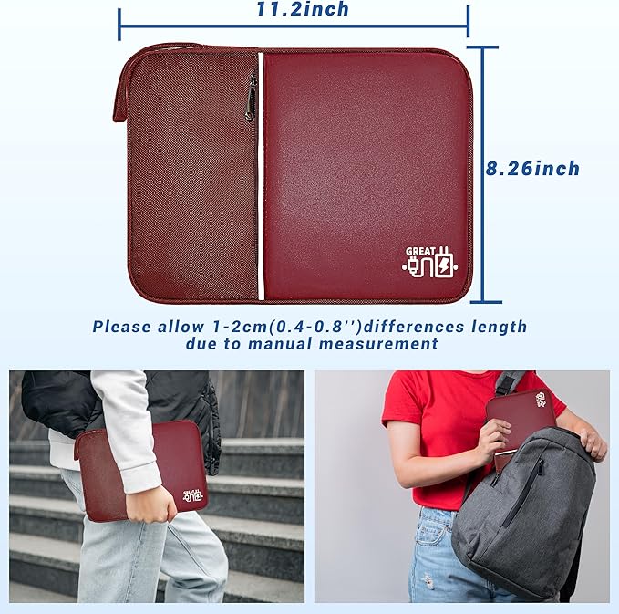 Miavers Electronics Organizer,Travel Cord Organizer Pouch, Portable Cable Organizer Bags, Waterproof Electronic Accessories Storage Case for Cables, Cords, Charger, Phone (Single Layer-Large-Winered)