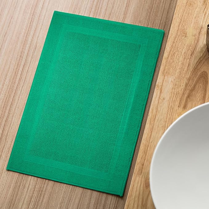 Infinitee Xclusives Premium Cotton Bath Mats for Bathroom – Pack of 2 | 34x22 Inches | Ultra Soft, Super Absorbent, Non-Slip, Machine Washable Mats (Vivid Green) [Not a Rug]