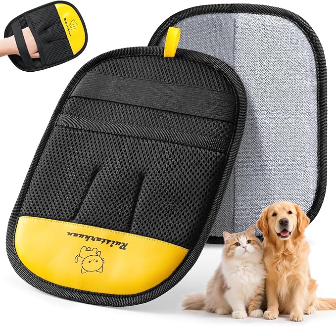 Ruistarhuan Pet Hair Removal Glove，2026 Newly Upgraded Reusable Magic Brush Pet Hair Remover Glove for Cats & Dogs，Pet Hair Remover Tool for Couch,Curtain, Clothing, Carpet, Car Seat (1Pcs)