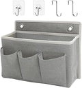 Someteth Wall Hanging Organizer Bag/Hanging Baskets with Large Mesh Compartment & 3 Pockets，Over the Door Hanging Organizer Space Saving Storage for Bedroom,RV Camper, Closet (Gray - 1 Pack)
