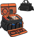 IBVIVIC DJ Cable File Bag with 6 Detachable Dividers High Capacity Gig Cable Bag for Cords,DJ Gear,Sound Instrument and Accessories