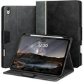 KingBlanc Case for iPad Air 13 inch (M3 2025/M2 2024) with Pencil Holder, Vegan Leather Protective Stand Cover, Auto Wake/Sleep, Multi-Angles for Viewing/Drawing, Supports Pencil Pro/(USB-C), Black