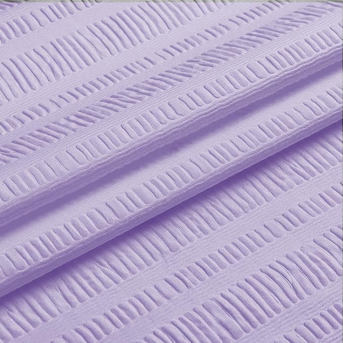 Aiyufeng Light Purple Shower Curtain for Bathroom, Embossed Textured Fabric Shower Curtain for Bathroom - Soft Cloth & Hotel Spa, Machine Washable, 72X72, Light Purple