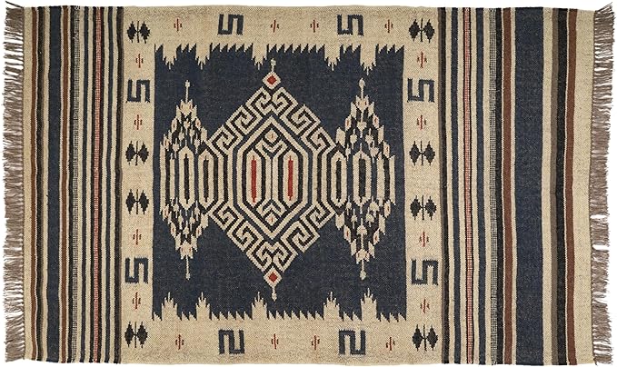 Klim Wool Jute Rug – Handwoven Elegance and Durability (Design 13)