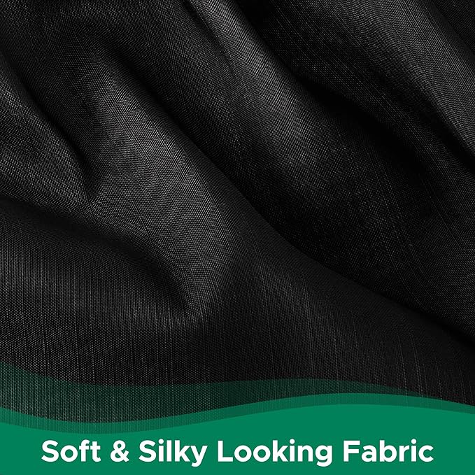 Biscaynebay Wrap Around Bed Skirts for King & Cal King Beds 17" Long Drop, Black Adjustable Elastic Dust Ruffles Easy Fit Wrinkle & Fade Resistant Silky Luxurious Fabric Solid Machine Washable