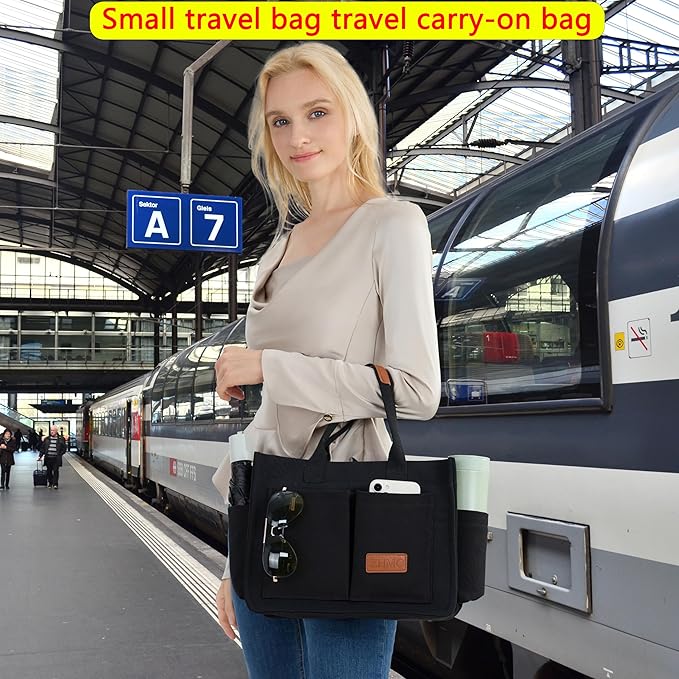 ZHMO Canvas Tote Bag for Women,Women's Bags Crossbody Bags Work Laptop Tote Bag Large Handbags Purse for Travel Nurse Teacher