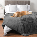 PetAmi Waterproof Dog Blanket for Large Dog, Calming Pet Blanket Bed Couch Cover Protector, Washable Sherpa Faux Fur Throw for Sofa Furniture Protection, Soft Fluffy 60x80 Gray