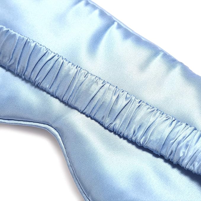 Vénera Silk Sleep Mask - 100% Pure 22 Momme Mulberry Silk Eye Sleeping Mask for Women and Men - Blackout Eye Mask for Sleeping (Blue)