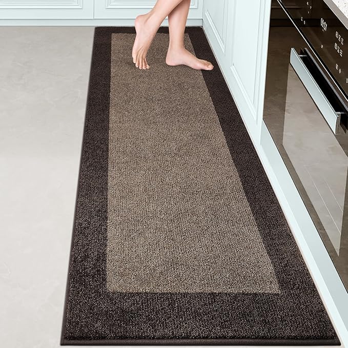 DOMUSTEX Machine Washable Kitchen Rug 24" x 84", Non Slip Kitchen Mat for Floor, Absorbent Entrance Runner Rug for Bedroom, Hallway, Bathroom, Door (Roll Packing)