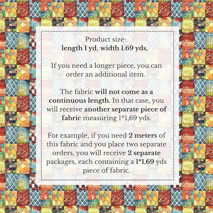 Modern Geometry Patchwork Cotton Fabric – Premium Turkish Printed Cotton 140 GSM, Panel 61 x 36.6 Inches, Pre-Cut Quilting & Sewing Fabric Panel for Crafts, Home Decor & DIY Projects (USA Size)