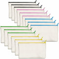 15 Pack Blank Cotton Canvas DIY Craft Zipper Bags Pouches Pencil Case for Makeup Cosmetic Toiletry Stationary Storage