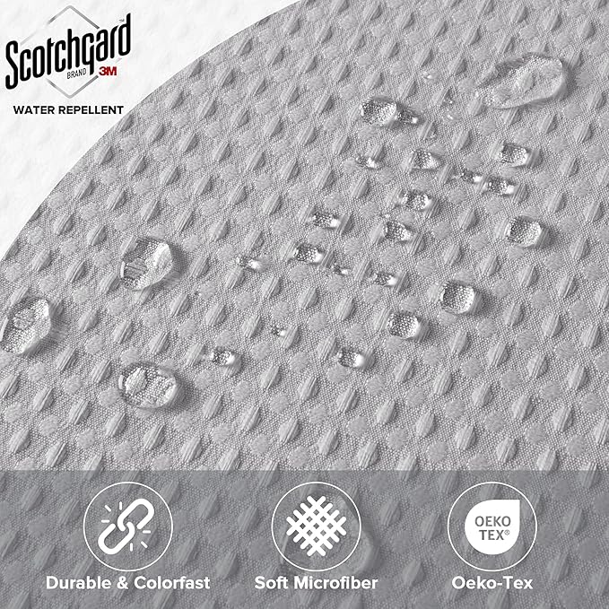 Madison Park Shower Curtain Waffle Weave, Vibrant Dyed, Waffle Shower Curtain 3M Scotchgard Moisture Management, Farmhouse Wide Shower Curtains for Bathroom, Extra Width: 108"x72" Grey