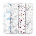 aden + anais Boutique Muslin Swaddle Blanket for Baby Girls and Boys, Newborn Receiving Blanket for Swaddling, 100% Muslin Cotton Swaddle Wrap,4 Pack, Harry Potter