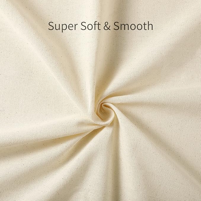 Zoblise 100% Cotton Muslin Fabric: 2 Yards x 63" Natural Color Muslin, 100% Cotton Fabric, Natural Unbleached, for Sewing Draping Material