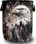 Vintage American Flag Eagle Laundry Basket Oxford Cloth Patriotic Funny Laundry Hamper With Handle Portable Clothes Storage Basket Foldable Laundry Bag 18.9"x16.5" For Laundry Room/Bedroom/Bathrooms