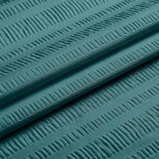 Aiyufeng Turquoiser Shower Curtain for Bathroom, Embossed Textured Fabric Shower Curtain for Bathroom - Soft Cloth & Hotel Spa, Machine Washable, 72X96, Turquoiser